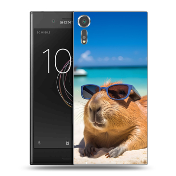 Пластиковый чехол на Sony Xperia XZs с принтом Капибара Пластиковый чехол на Sony Xperia XZs с принтом Капибара