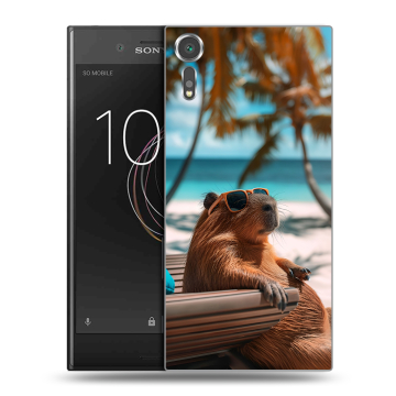 Пластиковый чехол на Sony Xperia XZs с принтом Капибара Пластиковый чехол на Sony Xperia XZs с принтом Капибара
