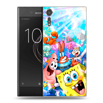 Пластиковый чехол на Sony Xperia XZs с принтом спанчбоб спанч боб Пластиковый чехол на Sony Xperia XZs с принтом спанчбоб спанч боб