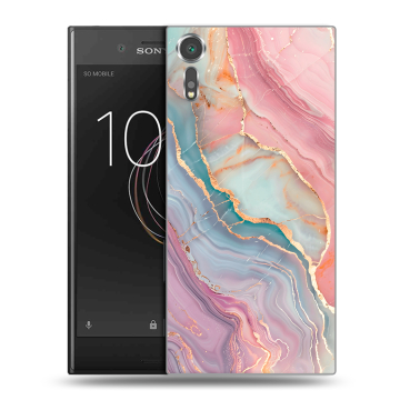Пластиковый чехол на Sony Xperia XZs с принтом розовый мрамор Пластиковый чехол на Sony Xperia XZs с принтом розовый мрамор