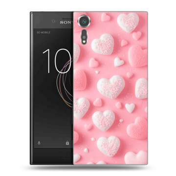 Пластиковый чехол на Sony Xperia XZs с принтом Сердечки Пластиковый чехол на Sony Xperia XZs с принтом Сердечки