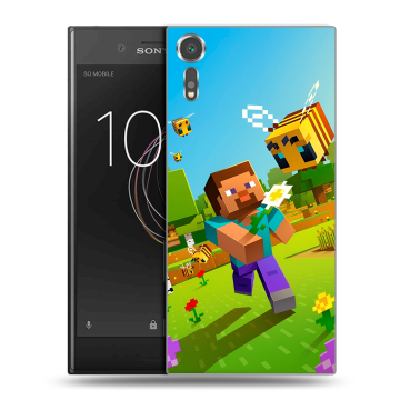 Пластиковый чехол на Sony Xperia XZs с принтом Майнкрафт Minecraft