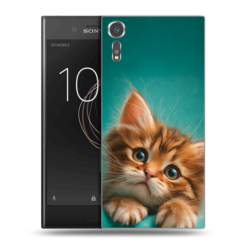 Пластиковый чехол на Sony Xperia XZs с принтом котенок Пластиковый чехол на Sony Xperia XZs с принтом котенок