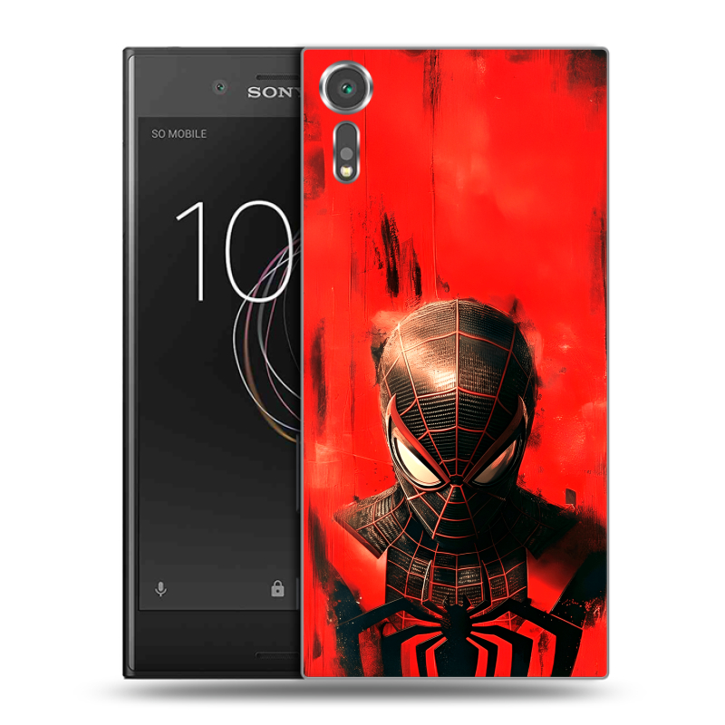 Пластиковый чехол на Sony Xperia XZs с принтом человек паук spiderman Пластиковый чехол на Sony Xperia XZs с принтом человек паук spiderman