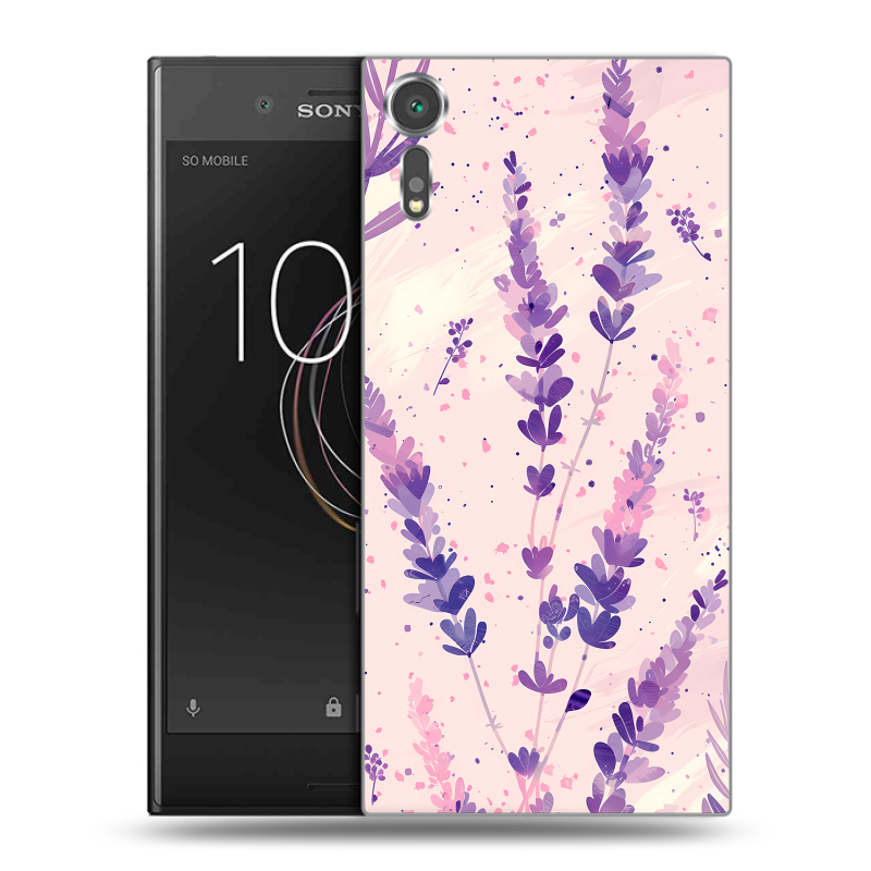 Пластиковый чехол на Sony Xperia XZs с принтом цветы лаванда Пластиковый чехол на Sony Xperia XZs с принтом цветы лаванда