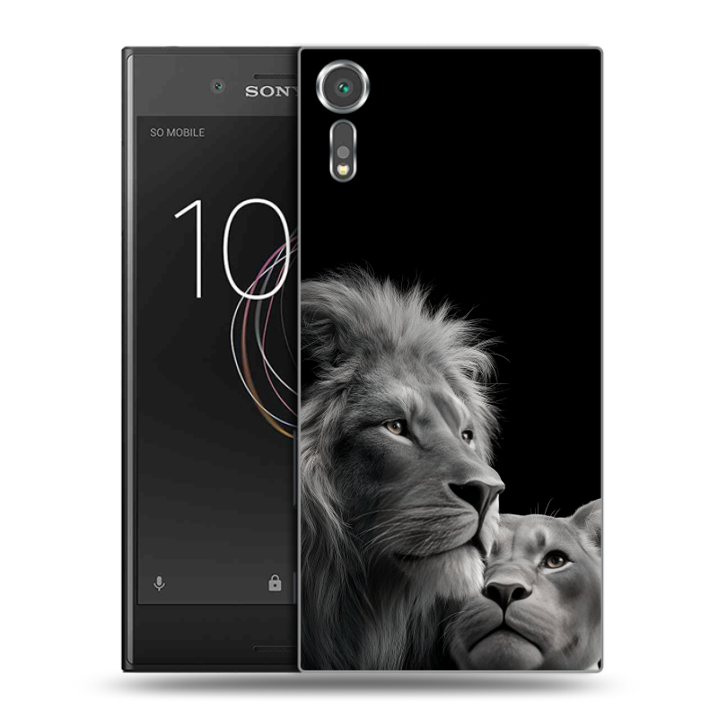 Пластиковый чехол на Sony Xperia XZs с принтом Лев кошки Пластиковый чехол на Sony Xperia XZs с принтом Лев кошки