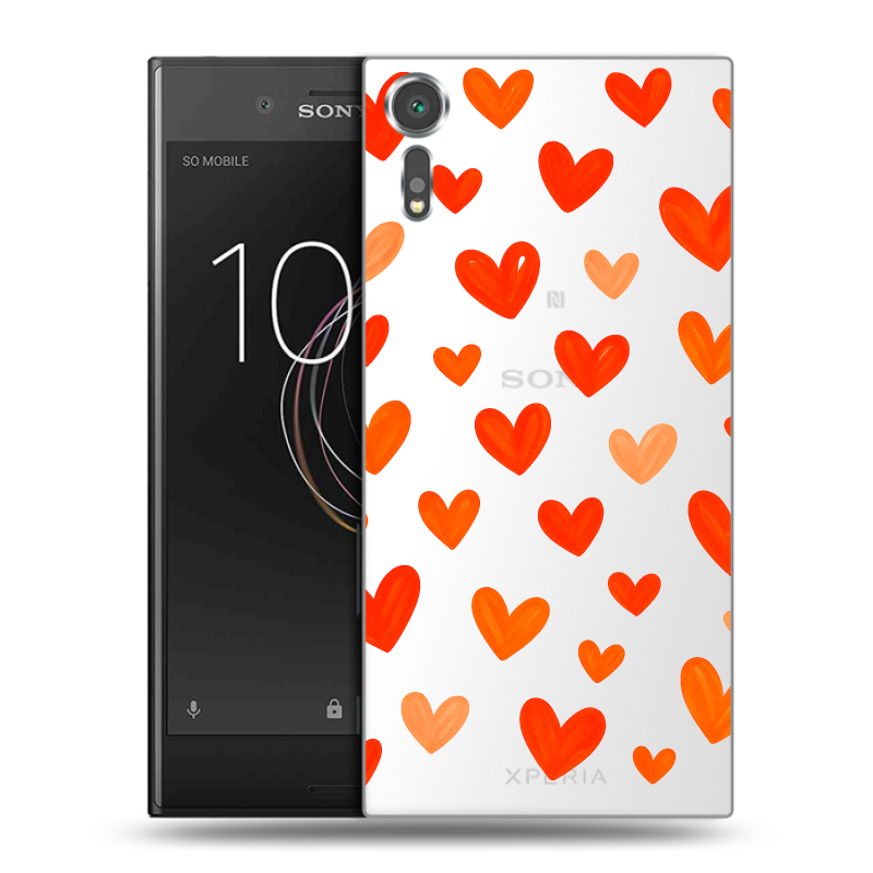 Пластиковый чехол на Sony Xperia XZs с принтом Сердечки Пластиковый чехол на Sony Xperia XZs с принтом Сердечки