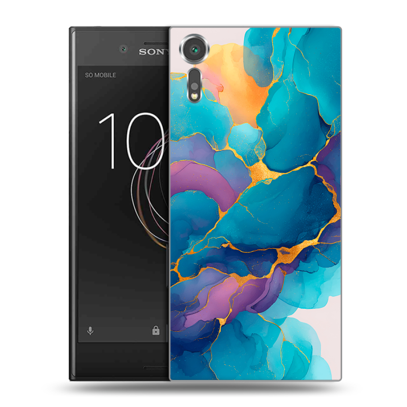 Пластиковый чехол на Sony Xperia XZs с принтом Мрамор блестки Пластиковый чехол на Sony Xperia XZs с принтом Мрамор блестки