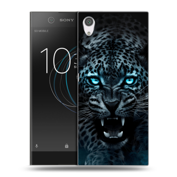 Силиконовый чехол на Sony Xperia XA1 с принтом Темный леопард Силиконовый чехол на Sony Xperia XA1 с принтом Темный леопард