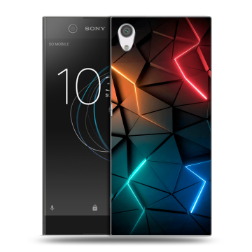 Силиконовый чехол на Sony Xperia XA1 с принтом Абстракция неон