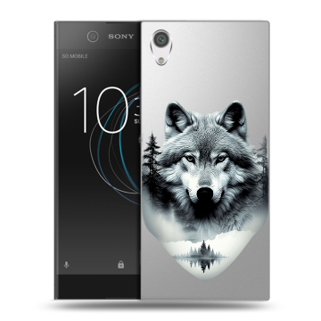Силиконовый чехол на Sony Xperia XA1 с принтом Волк в лесу