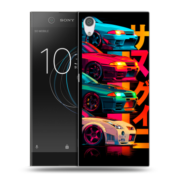 Силиконовый чехол на Sony Xperia XA1 с принтом Гоночные машины