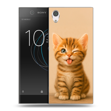 Силиконовый чехол на Sony Xperia XA1 с принтом котенок