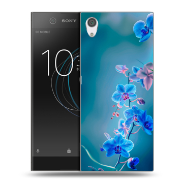 Силиконовый чехол на Sony Xperia XA1 с принтом Голубые цветы