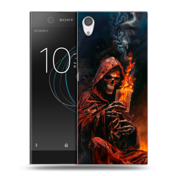 Силиконовый чехол на Sony Xperia XA1 с принтом Скелет и карты