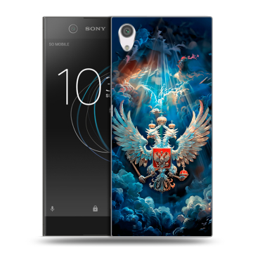 Силиконовый чехол на Sony Xperia XA1 с принтом Герб флаг России