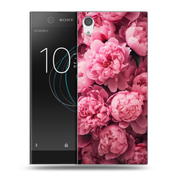 Силиконовый чехол на Sony Xperia XA1 с принтом цветы пионы