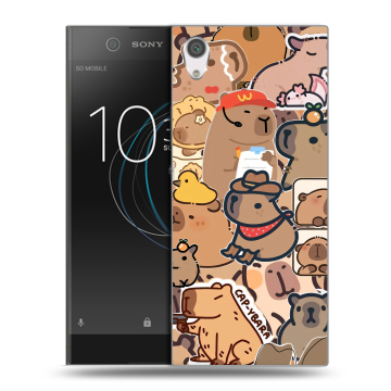 Силиконовый чехол на Sony Xperia XA1 с принтом капибара