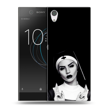 Силиконовый чехол на Sony Xperia XA1 с принтом монашка