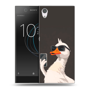 Силиконовый чехол на Sony Xperia XA1 с принтом утка в очках