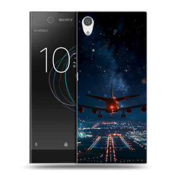 Силиконовый чехол на Sony Xperia XA1 с принтом самолет