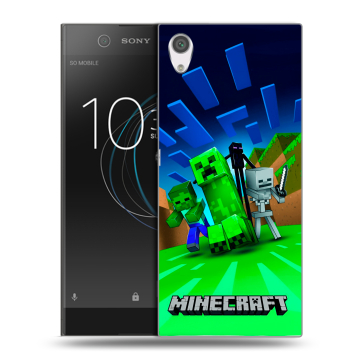Силиконовый чехол на Sony Xperia XA1 с принтом Майнкрафт