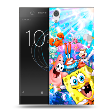 Силиконовый чехол на Sony Xperia XA1 с принтом спанчбоб спанч боб