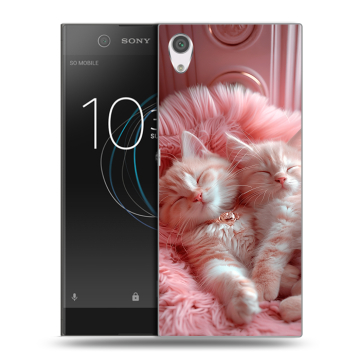 Силиконовый чехол на Sony Xperia XA1 с принтом котята котики