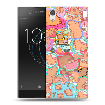 Силиконовый чехол на Sony Xperia XA1 с принтом капибары