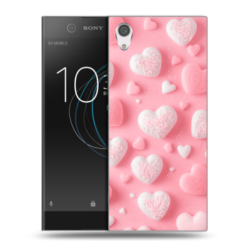 Силиконовый чехол на Sony Xperia XA1 с принтом Сердечки