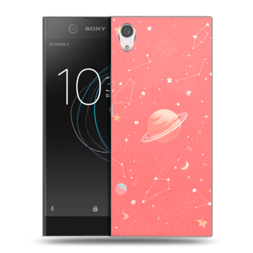 Силиконовый чехол на Sony Xperia XA1 с принтом Розовый космос Силиконовый чехол на Sony Xperia XA1 с принтом Розовый космос