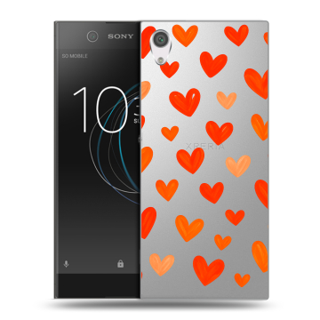 Силиконовый чехол на Sony Xperia XA1 с принтом Сердечки Силиконовый чехол на Sony Xperia XA1 с принтом Сердечки