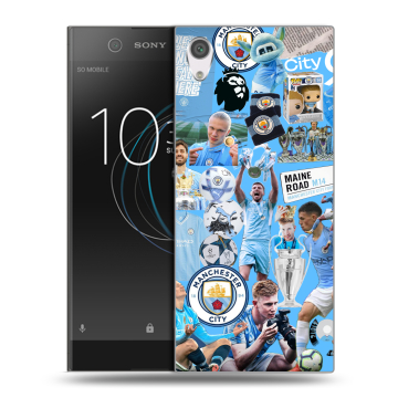 Силиконовый чехол на Sony Xperia XA1 с принтом Man City Манчестер Сити Силиконовый чехол на Sony Xperia XA1 с принтом Man City Манчестер Сити