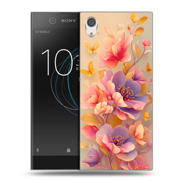 Силиконовый чехол на Sony Xperia XA1 с принтом Цветы и бабочки Силиконовый чехол на Sony Xperia XA1 с принтом Цветы и бабочки