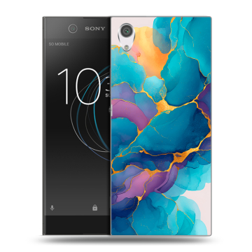 Силиконовый чехол на Sony Xperia XA1 с принтом Мрамор блестки Силиконовый чехол на Sony Xperia XA1 с принтом Мрамор блестки