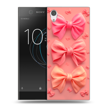 Силиконовый чехол на Sony Xperia XA1 с принтом Розовые бантики