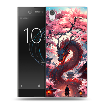Силиконовый чехол на Sony Xperia XA1 с принтом Дракон Японский