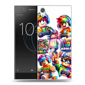Силиконовый чехол на Sony Xperia XA1 с принтом Roblox Роблокс