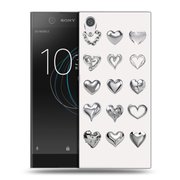 Силиконовый чехол на Sony Xperia XA1 с принтом Y2K сердечки