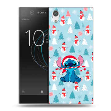 Силиконовый чехол на Sony Xperia XA1 с принтом Стич Новый год Силиконовый чехол на Sony Xperia XA1 с принтом Стич Новый год