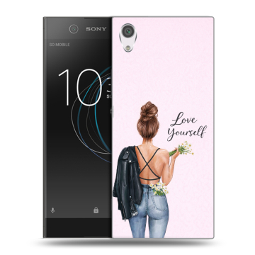Силиконовый чехол на Sony Xperia XA1 с принтом женский