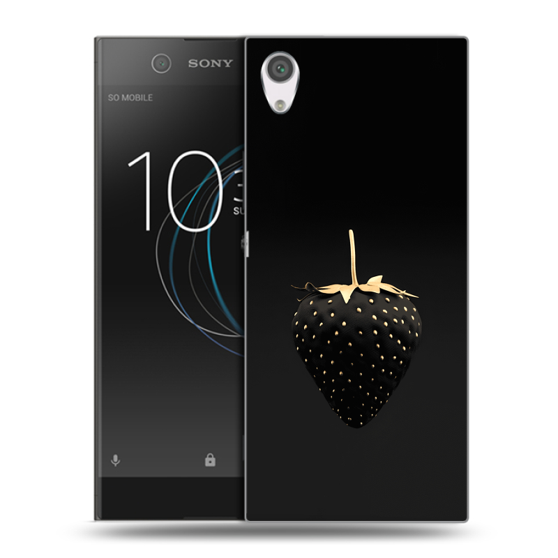 Силиконовый чехол на Sony Xperia XA1 с принтом Черная клубника Силиконовый чехол на Sony Xperia XA1 с принтом Черная клубника