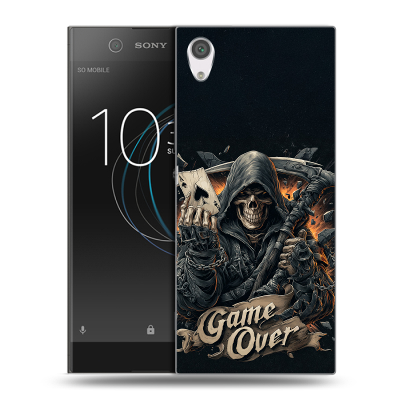 Силиконовый чехол на Sony Xperia XA1 с принтом Скелет карты Силиконовый чехол на Sony Xperia XA1 с принтом Скелет карты