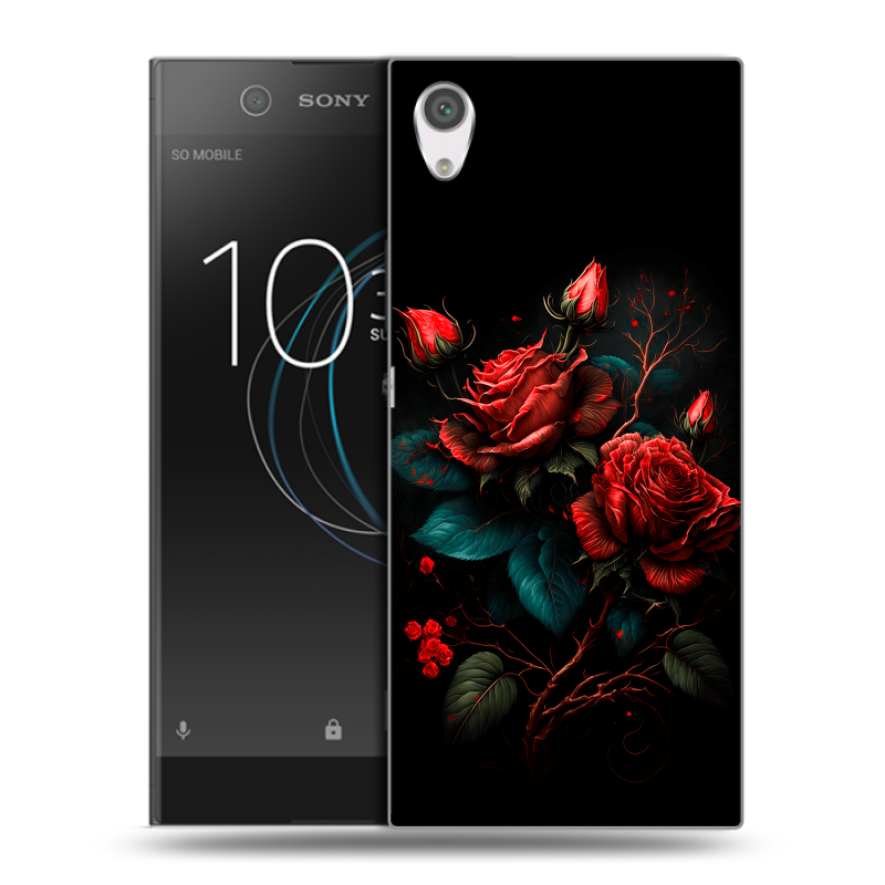 Силиконовый чехол на Sony Xperia XA1 с принтом Розы красные Силиконовый чехол на Sony Xperia XA1 с принтом Розы красные
