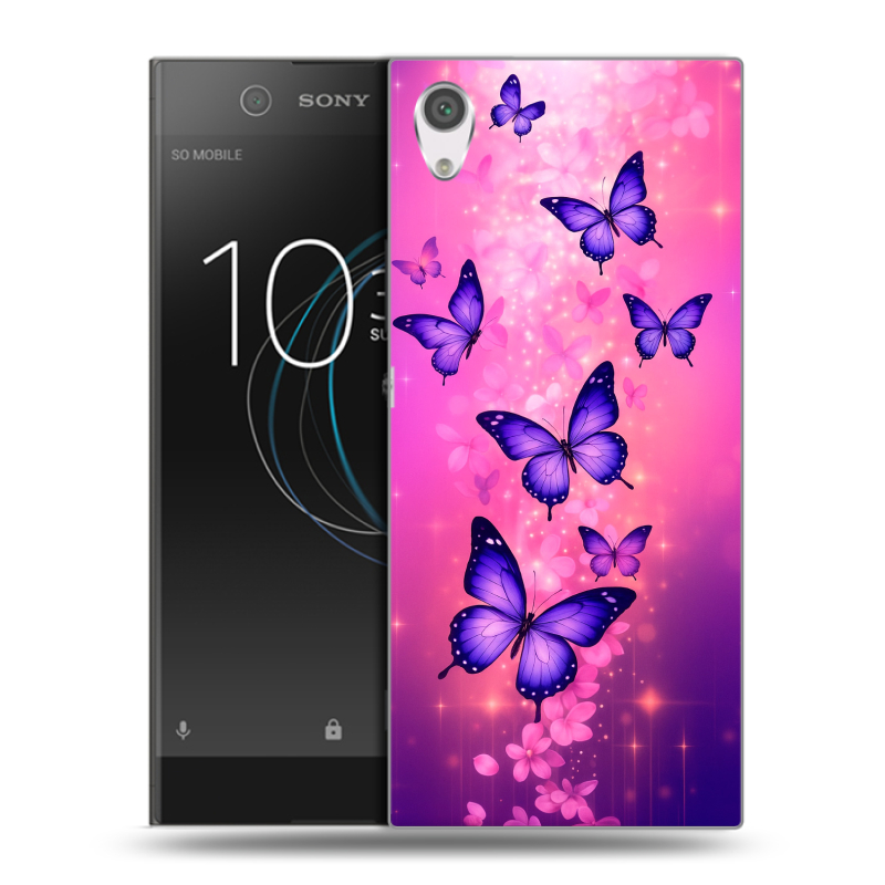 Силиконовый чехол на Sony Xperia XA1 с принтом Бабочки Силиконовый чехол на Sony Xperia XA1 с принтом Бабочки