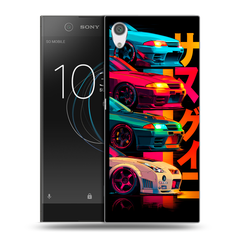 Силиконовый чехол на Sony Xperia XA1 с принтом Гоночные машины Силиконовый чехол на Sony Xperia XA1 с принтом Гоночные машины