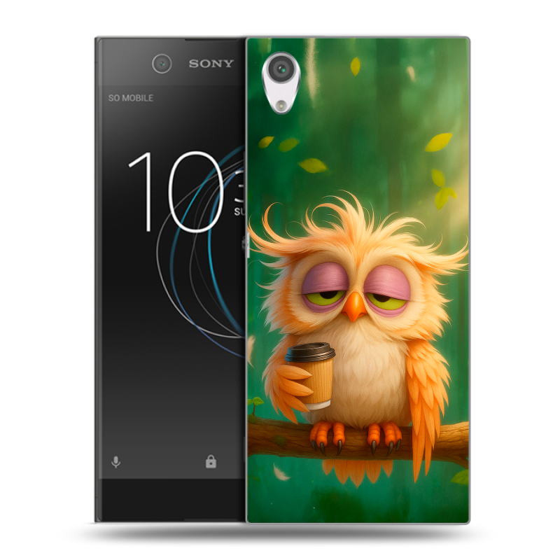 Силиконовый чехол на Sony Xperia XA1 с принтом сова Силиконовый чехол на Sony Xperia XA1 с принтом сова