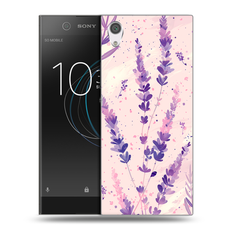 Силиконовый чехол на Sony Xperia XA1 с принтом цветы лаванда Силиконовый чехол на Sony Xperia XA1 с принтом цветы лаванда