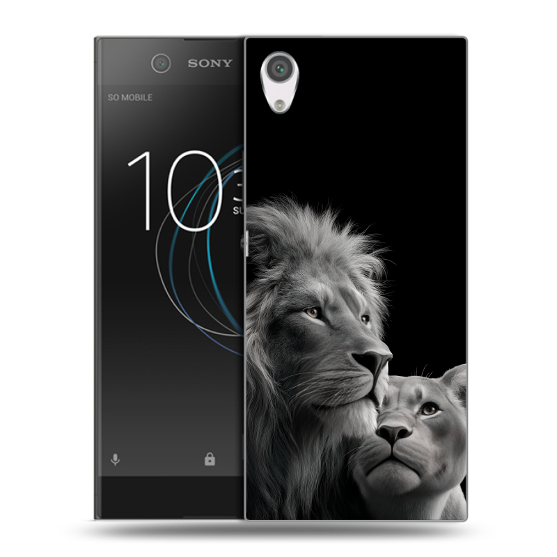 Силиконовый чехол на Sony Xperia XA1 с принтом Лев кошки Силиконовый чехол на Sony Xperia XA1 с принтом Лев кошки
