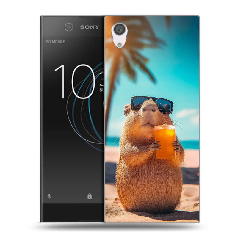 Силиконовый чехол на Sony Xperia XA1 с принтом Капибара Силиконовый чехол на Sony Xperia XA1 с принтом Капибара